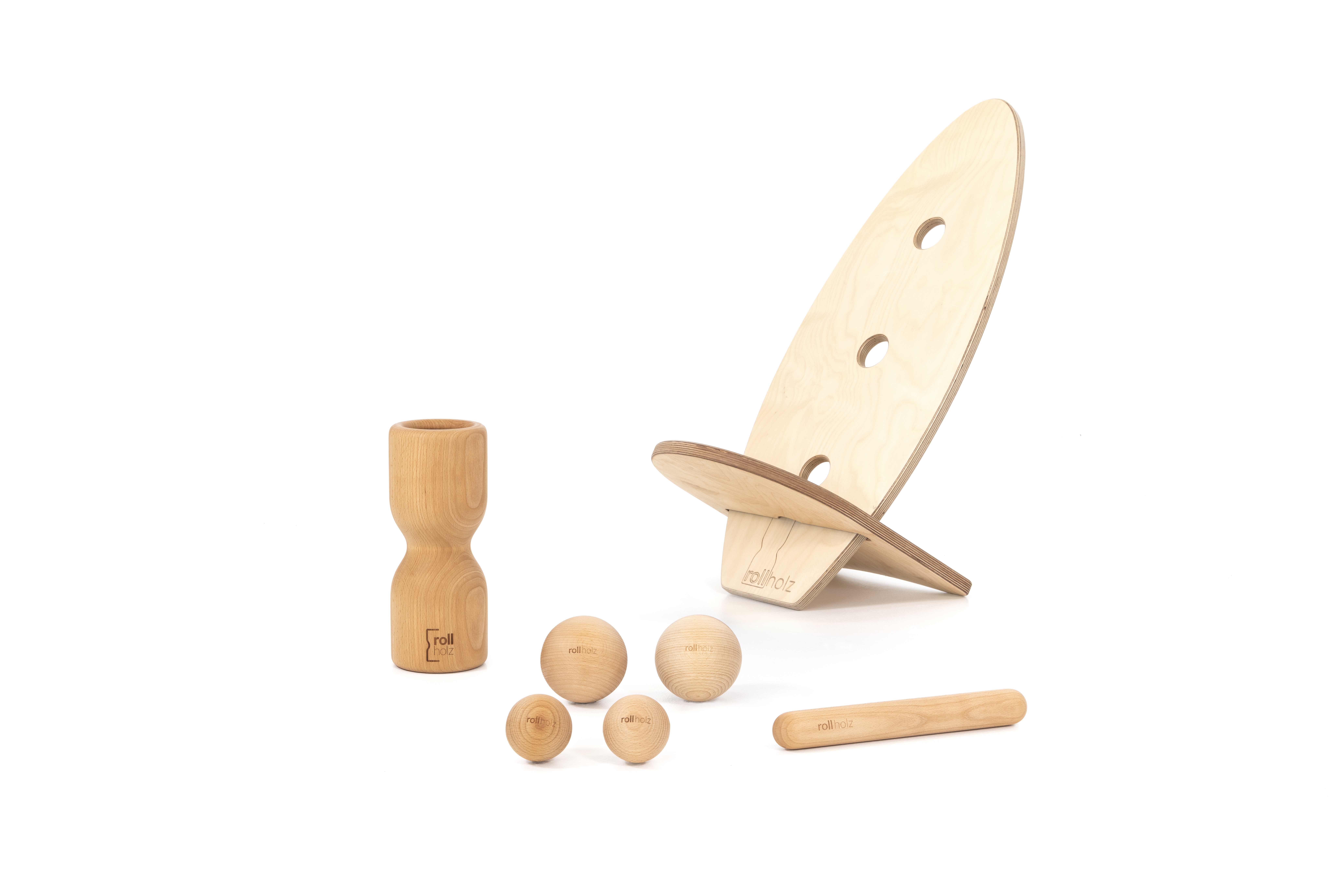 Rollbrett set buche hell gr