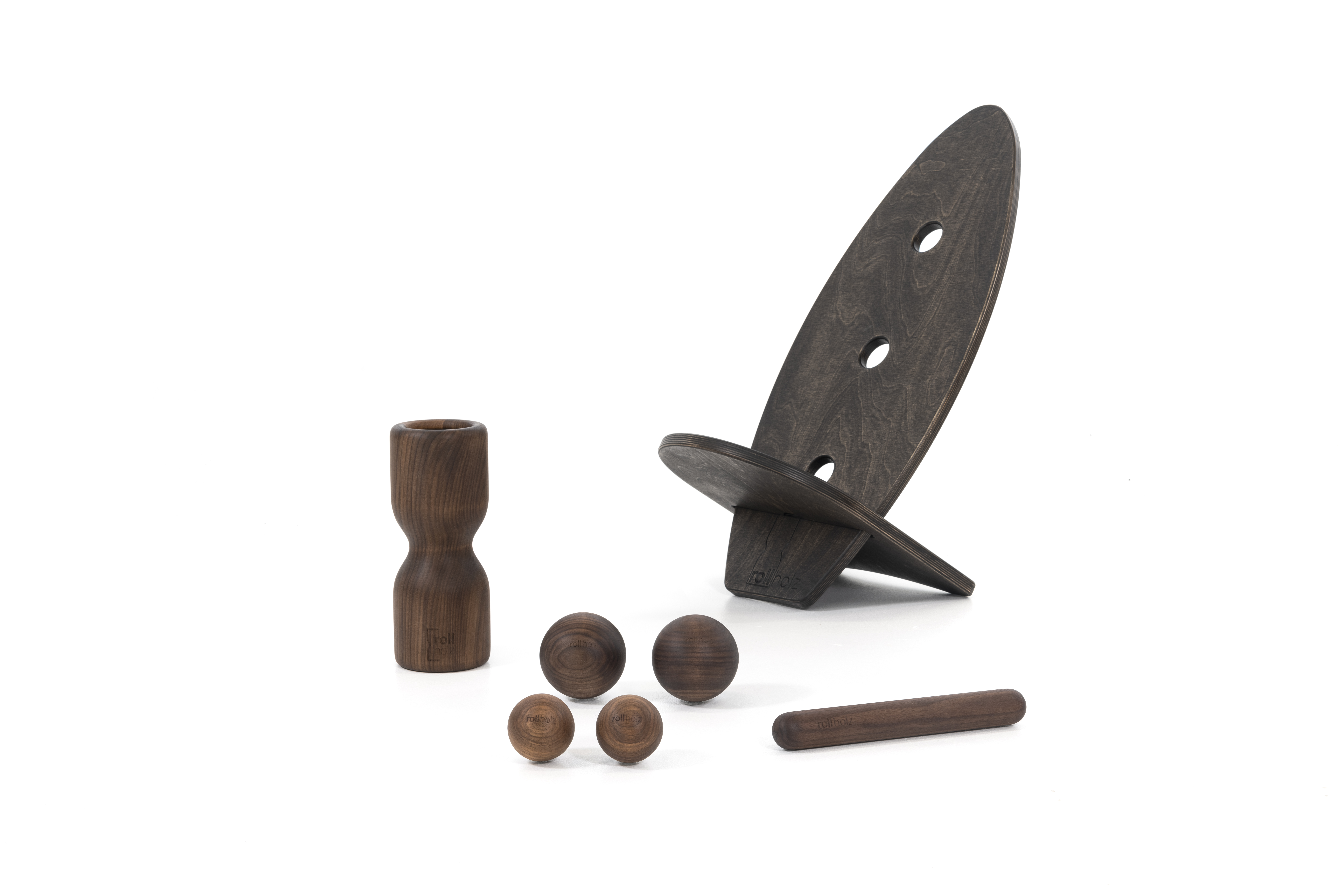 Rollbrett set walnuss schwarz gr